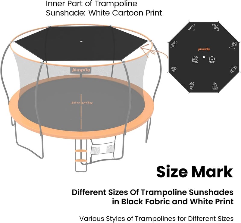 jumpfly Trampoline Shade Cover, Trampolines Cover for 14FT 6 Straight Pole Round Trampolines Sun Protection, Easy to Install,Trampoline Accessories for Backyard Playground - Image 2